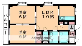 ハイランド園生【205号室】の間取り