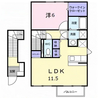 モデルノパラッツォ稲毛Ⅱ【2階】の間取り