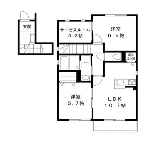 シャルマン D棟【2号室号室】の間取り