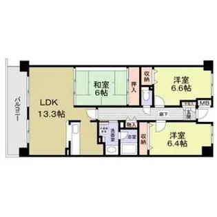 シャトーイノハナ【5階】の間取り