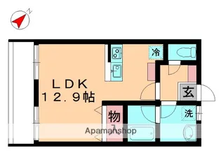 モンステラ稲毛【102号室】の間取り