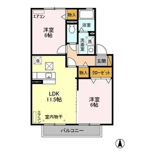 ディアコート【1階】の間取り