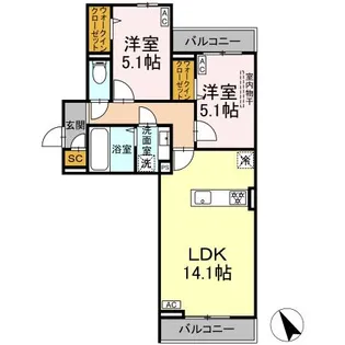 YAMAJU【3階】の間取り