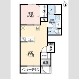 リーブルファイン若葉桜木【1階】の間取り