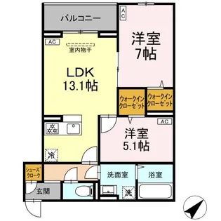 CLASSEUM都賀【2階】の間取り