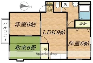 コスモハイツB【202号室】の間取り