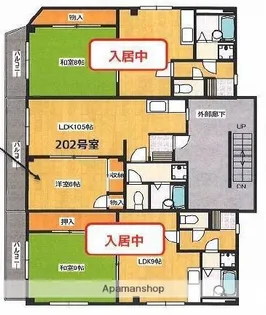 ハイツT・I・E【2階】の間取り