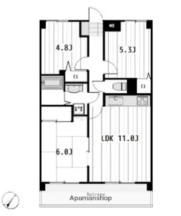 ケイエル市川【202号室】の間取り