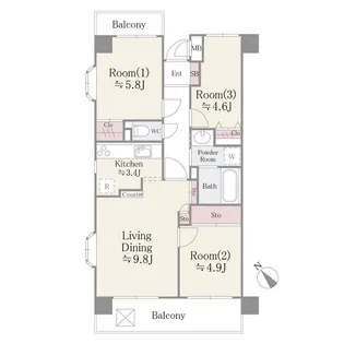 アポロハイツ【2階】の間取り