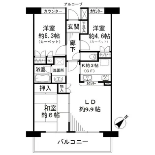 ガーデナヴィルマグノリア市川妙典【2階】の間取り