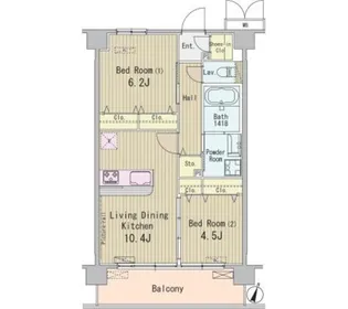 HIGASHIKOMATSUGAWA APARTMENT【1階】の間取り