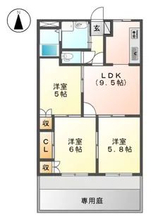 イーストピア【1階】の間取り