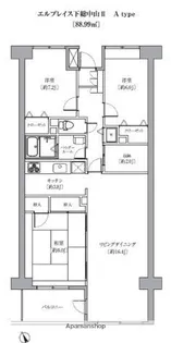 千葉県船橋市本中山4丁目【マンション】の間取り
