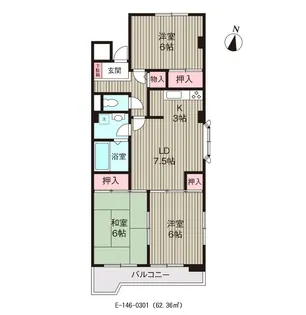 タウンコート丸義【3階】の間取り