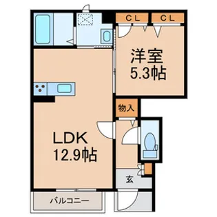 ラ・ベル・メール宮本【1階】の間取り