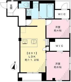 フェリーチェ【201号室号室】の間取り