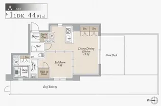 オーキッドレジデンス住吉【8階】の間取り