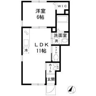 1LDKの間取り画像
