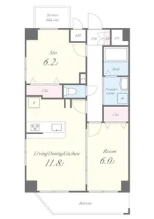 クリスタルコート【4階】の間取り