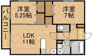 ルーチェ南八幡【1階】の間取り