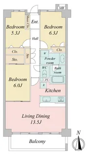 リーベスト東中山【3階】の間取り