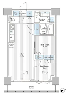 パークアクシス市川【8階】の間取り