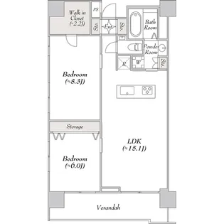 アパートメントけやき通り中葛西【3階】の間取り