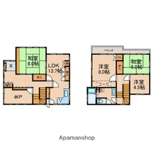 千葉県市川市菅野4丁目【一戸建】の間取り