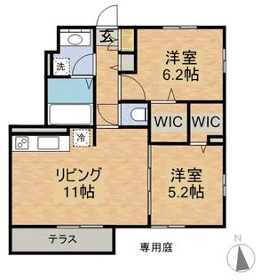 エムズクレール【1階】の間取り