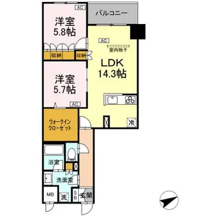 サンジョイアゼロ【7階】の間取り