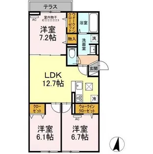 セレスティア江戸川【1階】の間取り