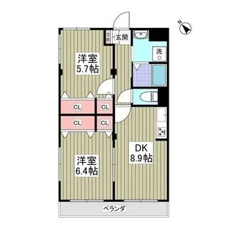 チクマハイツ【1階】の間取り