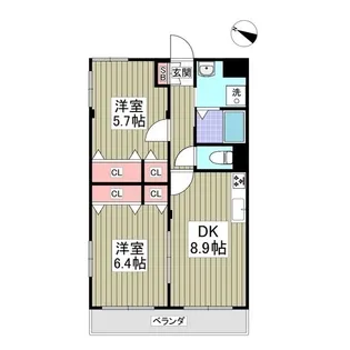 チクマハイツ【3階】の間取り