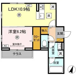 ディーグラース【1階】の間取り