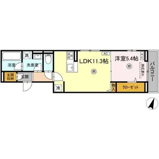 ディーグラース【2階】の間取り