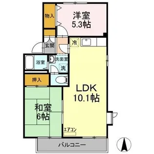 サニーコートカノウC【2階】の間取り