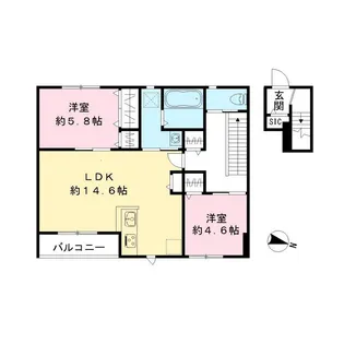 ポプリ中山【202号室号室】の間取り