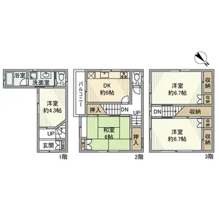 東京都江戸川区船堀6丁目【一戸建】の間取り