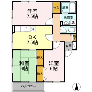 フォルテーヌI【1階】の間取り