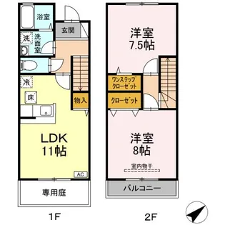 フレールII東金町【1階】の間取り