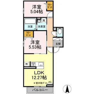 アンソレイエ【2階】の間取り