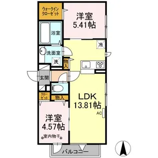アンソレイエ【2階】の間取り