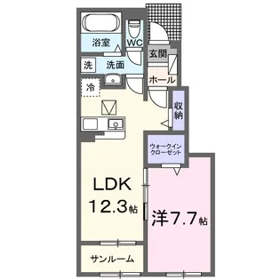 レ プリューム アン【1階】の間取り