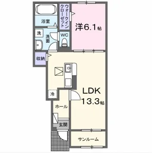 レ プリューム ドゥ【1階】の間取り