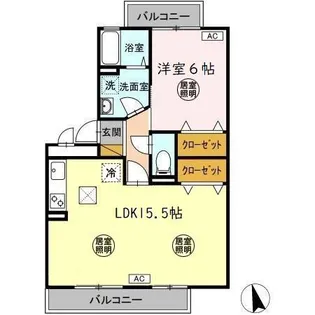 ハイカムールST・ユアサ【1階】の間取り