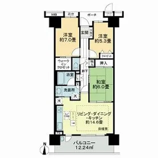 ソラネットシティ【5階】の間取り