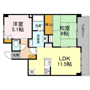 フジ・ヴェール毘沙門堂【4階】の間取り
