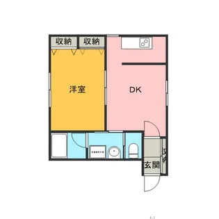 1LDKの間取り画像