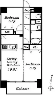ライツ福助【10階】の間取り