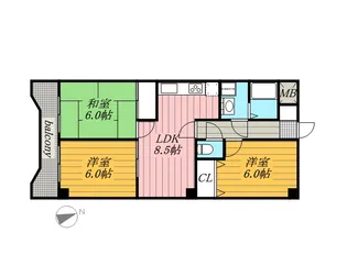 サザンハピネス【6階】の間取り